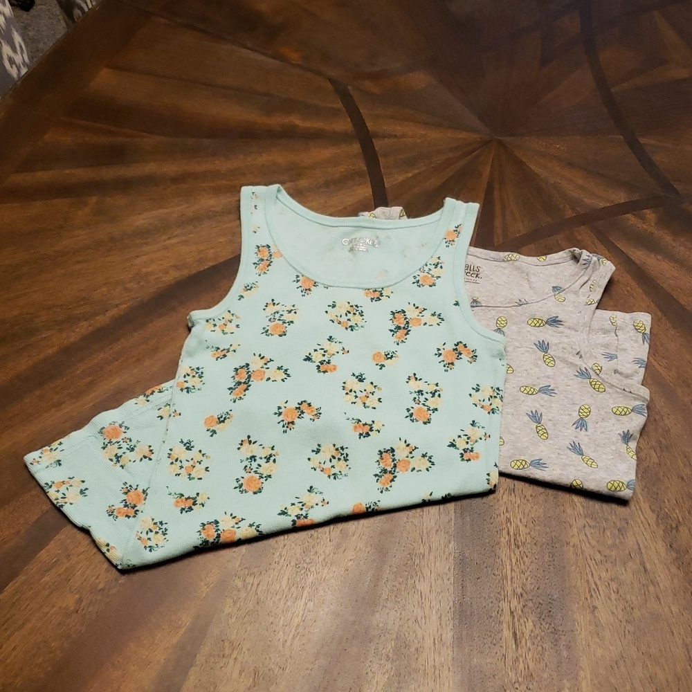 Floral and Pineapple Kids Tank Tops Cherokee And Falls Creek Size 10/12